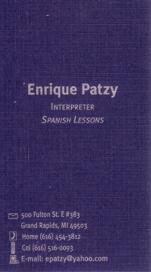 Enrique's card